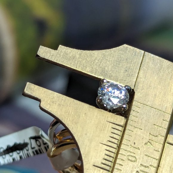 Engagment Vintage Ring Signed Uncas 8mm ZIRCONIA 18K HGE STERLING tarnish free - Picture 10 of 10